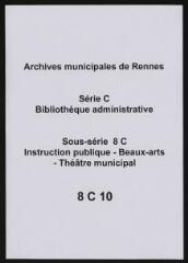 16 vues - Ville de Rennes. Règlement de la nouvelle salle de spectacle (arrêté du 23/02/1836). (ouvre la visionneuse)