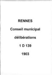 791 vues - Délibérations du conseil municipal (1903). (ouvre la visionneuse)