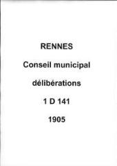 791 vues - Délibérations du conseil municipal (1905). (ouvre la visionneuse)