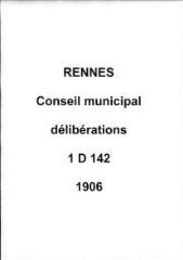 647 vues - Délibérations du conseil municipal (1906). (ouvre la visionneuse)