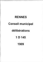 888 vues - Délibérations du conseil municipal (1909). (ouvre la visionneuse)