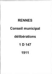762 vues - Délibérations du conseil municipal (1911). (ouvre la visionneuse)