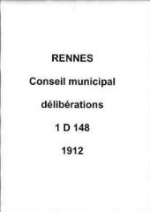767 vues - Délibérations du conseil municipal (1912). (ouvre la visionneuse)