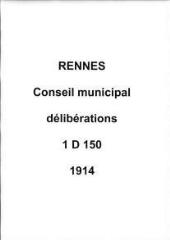 607 vues - Délibérations du conseil municipal (1914). (ouvre la visionneuse)