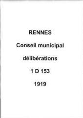 757 vues - Délibérations du conseil municipal (1919). (ouvre la visionneuse)