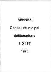 729 vues - Délibérations du conseil municipal (1923). (ouvre la visionneuse)