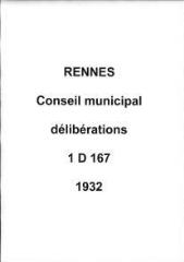 755 vues - Délibérations du conseil municipal (1932). (ouvre la visionneuse)