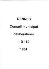629 vues - Délibérations du conseil municipal (1934). (ouvre la visionneuse)