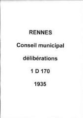 884 vues - Délibérations du conseil municipal (1935). (ouvre la visionneuse)
