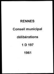 569 vues - Délibérations du conseil municipal (1961). (ouvre la visionneuse)