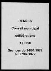 772 vues - Délibérations du conseil municipal (janvier - juillet 1972). (ouvre la visionneuse)