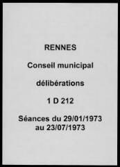 833 vues - Délibérations du conseil municipal (janvier - juillet 1973). (ouvre la visionneuse)