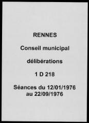 1148 vues - Délibérations du conseil municipal (janvier - septembre 1976). (ouvre la visionneuse)
