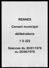 877 vues - Délibérations du conseil municipal (janvier - juin 1978). (ouvre la visionneuse)