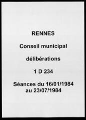 1628 vues - Délibérations du conseil municipal (janvier - juillet 1984). (ouvre la visionneuse)