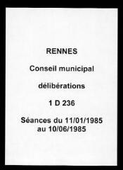 1328 vues - Délibérations du conseil municipal (janvier - juin 1985). (ouvre la visionneuse)