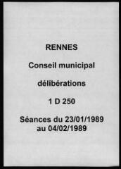 641 vues - Délibérations du conseil municipal (janvier - février 1989). (ouvre la visionneuse)
