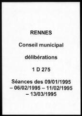 899 vues - Délibérations du conseil municipal (janvier - mars 1995). (ouvre la visionneuse)