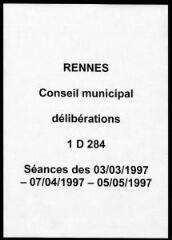 540 vues - Délibérations du conseil municipal (mars - mai 1997). (ouvre la visionneuse)