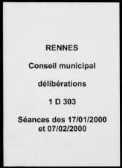 289 vues - Délibérations du conseil municipal (janvier - février 2000) (ouvre la visionneuse)