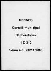 428 vues - Délibérations du conseil municipal (novembre 2000) (ouvre la visionneuse)