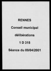 467 vues - Délibérations du conseil municipal (avril 2001). (ouvre la visionneuse)