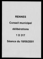 415 vues - Délibérations du conseil municipal (juin 2001). (ouvre la visionneuse)