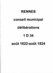 104 vues - Délibérations du conseil municipal (aôut 1822 / 1824). (ouvre la visionneuse)