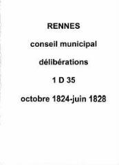 127 vues - Délibérations du conseil municipal (octobre 1824 / juin 1828). (ouvre la visionneuse)