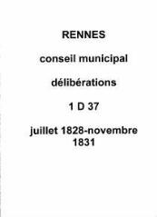 126 vues - Délibérations du conseil municipal (juillet 1828 / novembre 1831). (ouvre la visionneuse)