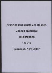 259 vues - Délibérations du conseil municipal, séance du 10/09/2007. (ouvre la visionneuse)