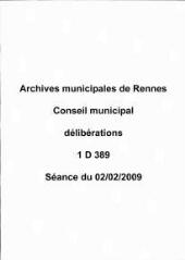 177 vues - Délibérations du conseil municipal, séance du 02/02/2009. (ouvre la visionneuse)