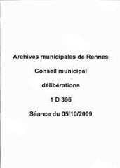 259 vues - Délibérations du conseil municipal, séance du 05/10/2009. (ouvre la visionneuse)
