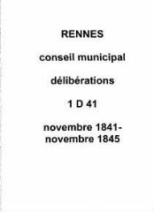 201 vues - Délibérations du conseil municipal (novembre 1841 / novembre 1845). (ouvre la visionneuse)