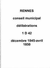 196 vues - Délibérations du conseil municipal (décembre 1845 / 1850). (ouvre la visionneuse)