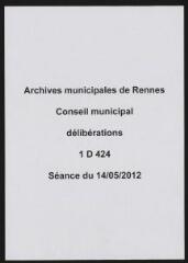 221 vues - Délibérations du conseil municipal, séance du 14/05/2012. (ouvre la visionneuse)