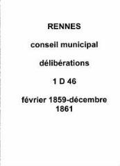 304 vues - Délibérations du conseil municipal (février 1859 / décembre 1861). (ouvre la visionneuse)