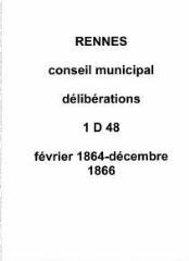 286 vues - Délibérations du conseil municipal (février 1864 / décembre 1866). (ouvre la visionneuse)