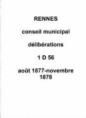 271 vues - Délibérations du conseil municipal (août 1877 / novembre 1878). (ouvre la visionneuse)