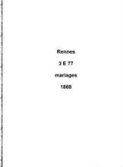 218 vues  - Registre des mariages (1868). (ouvre la visionneuse)