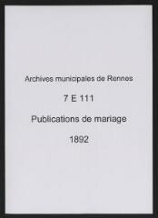 402 vues  - Registre des publications de mariage (1892) (ouvre la visionneuse)