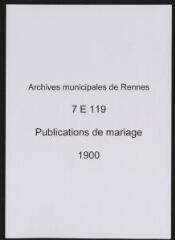 462 vues  - Registre des publications de mariage (1900) (ouvre la visionneuse)