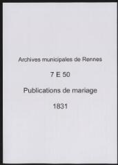 62 vues  - Registre des publications de mariage (1831) (ouvre la visionneuse)
