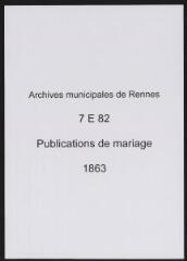 222 vues  - Registre des publications de mariage (1863) (table) (ouvre la visionneuse)