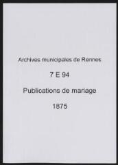 451 vues  - Registre des publications de mariage (1875) (table) (ouvre la visionneuse)