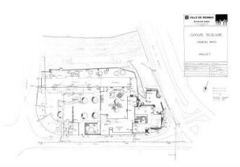 1 vue - Lié à 1724 W 36 - Plan en noir et blanc n° EV_0385 du groupe scolaire Vaneau-Papu, projet. (ouvre la visionneuse)