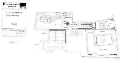 1 vue - Lié à 1724 W 47 - Plan en noir et blanc n° EV_0483 école maternelle Duchesse-Anne, projet. (ouvre la visionneuse)