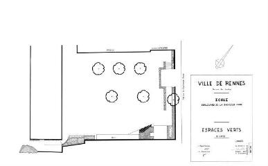 1 vue - Lié à 1724 W 69 - Plan en noir et blanc n° EV_0588 de l\'école boulevard de la Duchesse-Anne, projet. (ouvre la visionneuse)