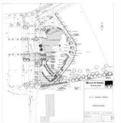 1 vue - Lié à 1724 W 71 - Plan en noir et blanc n° EV_0591 de la MJC Grand-Cordel, plantations. (ouvre la visionneuse)