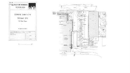 1 vue - Lié à 1724 W 126 - Plan en noir et blanc n° EV_1183 du domaine de Saint-Cyr, bâtiment B16, 59 rue Papu, plantations. (ouvre la visionneuse)
